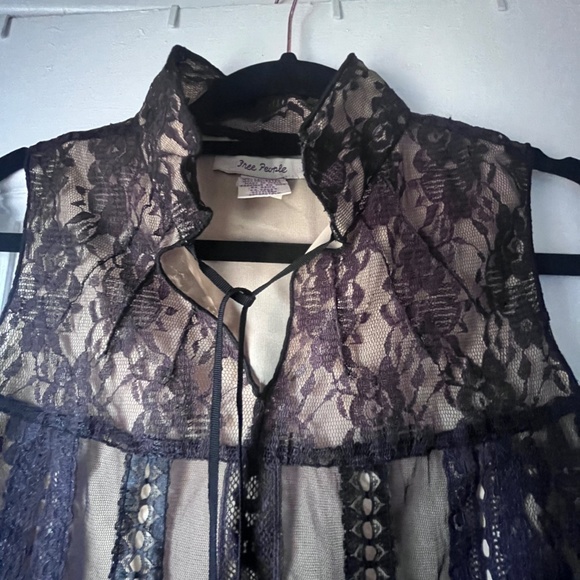 Free People Black Lace Sleeveless Shirt - Picture 3 of 7
